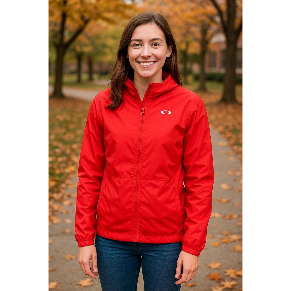 Oakley Women’s Red Full-Zip Windbreaker Jacket Size Small NWOT